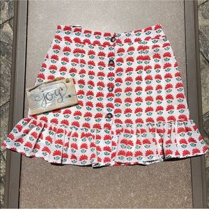 miami Skirt with Red Flowers | Size Medium